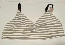 COPY - Size xl extra large black and white striped soft bralette bra