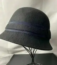 BANANA REPUBLIC WOMENS S/M BLACK WOOL  DOWNTON ABBEY STYLE HAT  VINTAGE LOOK