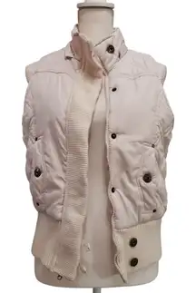 Dollhouse Womens Beige Quilted Puffer Vest Plaid Lining Size M