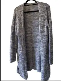 J Jill Long Open-front knitted Cardigan In Blue/Grey Hues