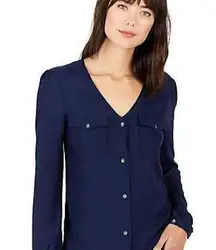 True Religion Women’s V-Neck Button Down Shirt