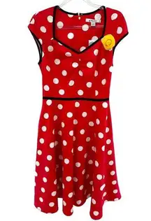 Disney  Parks Dress Shop Minnie Mouse Red Polka Dot Dress Woman's Size Small‎ NWT