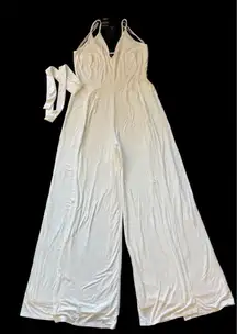 Lulu's White Jumpsuit with Flowing Silhouette