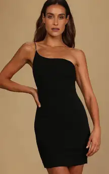 Lulus Black Mini Bodycon One Shoulder Prom Dance Cocktail Dress Nordstrom Rack S