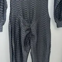 Yoga Gym workout Casual Jumpsuit long Sleeve cut out crop Sports Suits set Small