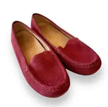 Vionic Debbie Cherry Red Suede Loafers Women’s Size 7 Fall Vibes Comfort Insole