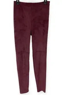 NWT Lysse Keely High Waist Faux Suede Leggings (Cabernet) - Small