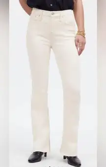 Madewell Kick Out Flare Jeans Size 31 NWT Ecru beige Raw Hem Full Length