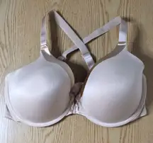 Bin 17 Vanity Fair Bra Thick Straps Beige/Gold/Nude Front Closure Size 36DD