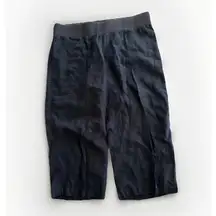 Allen Allen Navy 100% Linen‎ Wide Leg Pull On Lagenlook Pants Size XL Crop