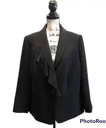 Tahari  Arthur Levine ASL Blazer Jacket Black 14W Chiffon NWT Formal