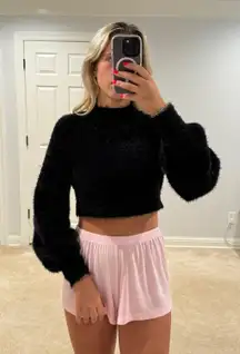 black crop sweater