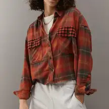 Urban Outfitters UO Cropped Plaid Flannel