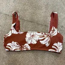 Roxy Rust Floral Bikini Top Size M