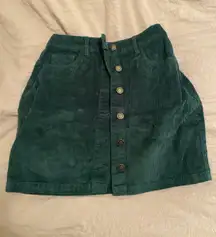 dark green Mini Denim Skirt