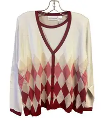 Alfred Dunner Cardigan Sweater With inner Knit Sz XL NWOT