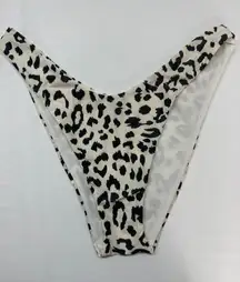 AERIE SWIMWEAR Women's Black‎ White Leopard Print Bikini Bottom SMALL NWT