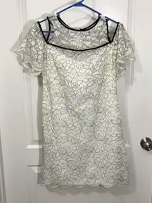 American Living Ivory Lace Dress with Black Accents Size 6  NWT