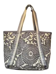 Lululemon Large Tote Bag Floral Gray Vinyl & Tote Shopping Bag Lot