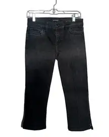 White House Black Market Black Skinny Flare 7/8 Capri Jeans Size 0R