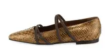 Brunello Cucinelli Metallic Python Monili-Strap Size 39.5