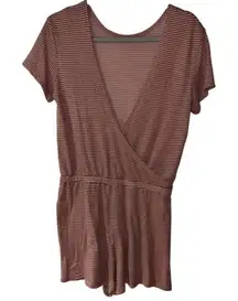 ALTERNATIVE Pink Multi Striped Romper Medium