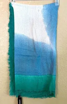 Express oversize scarf, blue/teal/white NWT