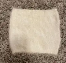 Fuzzy White Tube Top