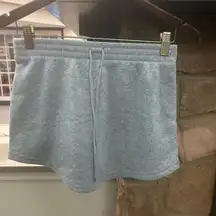 Shorts Gray Athletic Shorts with Elastic Waistband and Fleece Texture Medium