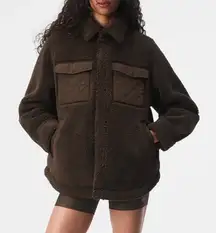 Sherpa Edge Shacket in espresso