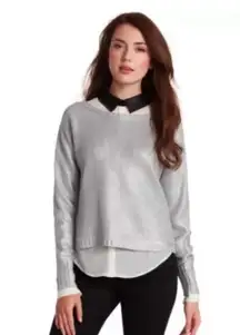 Silver Metallic Camille Knit Sweater