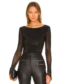 black Rhinestone Top