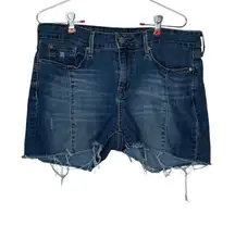 Signature by Levi Strauss &‎ Co. Women's Shorts Cutoffs Modern Frayed Denim 32