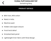 NWOT SOMETHING NAVY ~ MEDIUM ~ Floral Puff Shoulder Top in Orange Combo Crop NEW