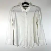 Tyler Boe Womens Long Sleeve Button Up White  Collared Shirt Medium Cotton Work