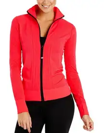 🌞Lorna Jane Life Coral Pink Mock Neck Seamless Zip Up Athletic Jacket