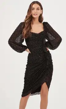 ASTR the label Athens Dress Black Burnout Size XS