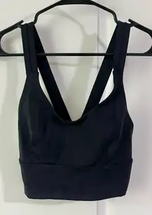 Nobull Black Unpadded Long Line Bra- Black in Size Small