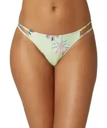 NWT O'Neill Strappy Cardiff Brook Cheeky Bikini Bottoms - Green Floral - S