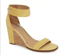 Linea Paolo Elodie Yellow Suede Wedge Sandals Size 6