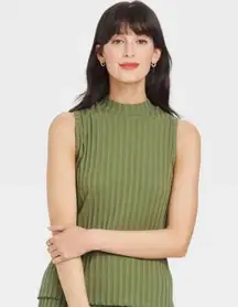A New Day Ribbed Mock Turtleneck Tank Top