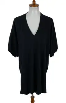 Zara Tunic Dress Small Black Short‎ Sleeve Oversized Casual Modern