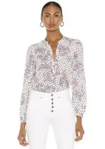 Veronica Beard Ashlynn Floral Stretch-Silk Blouse