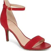 New BP. Red Suede Ankle Strap Heels Size 8