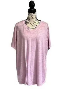 Cato Womens Soft Purple Club Knit Semi Sheer Breathable Tunic T Shirt  18/20W