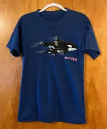 Sea World T-Shirt Shamu Whales Orca Orcas Whales Vintage 80s Tee 1988