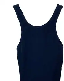 Beyond Yoga Cross-Back Dark Heathered Blue Cropped Tank Top USA Made Women’s M