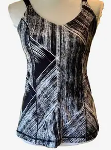 Lululemon  sz 6 Hot To Street Tank Heat Wave White Black / Black / Regal Plum