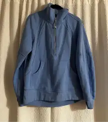 oversized scuba half zip funnel neck size xs/s blue