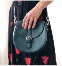 Ora Delphine Billie Saddle Bag Leather Crossbody Guitar Strap Green Dark Teal